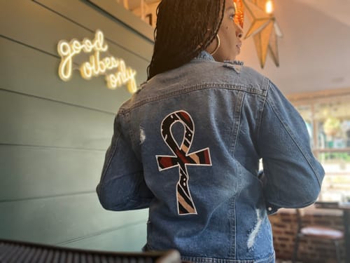 Customer photo review of KEY OF LIFE Denim Jacket (more options)