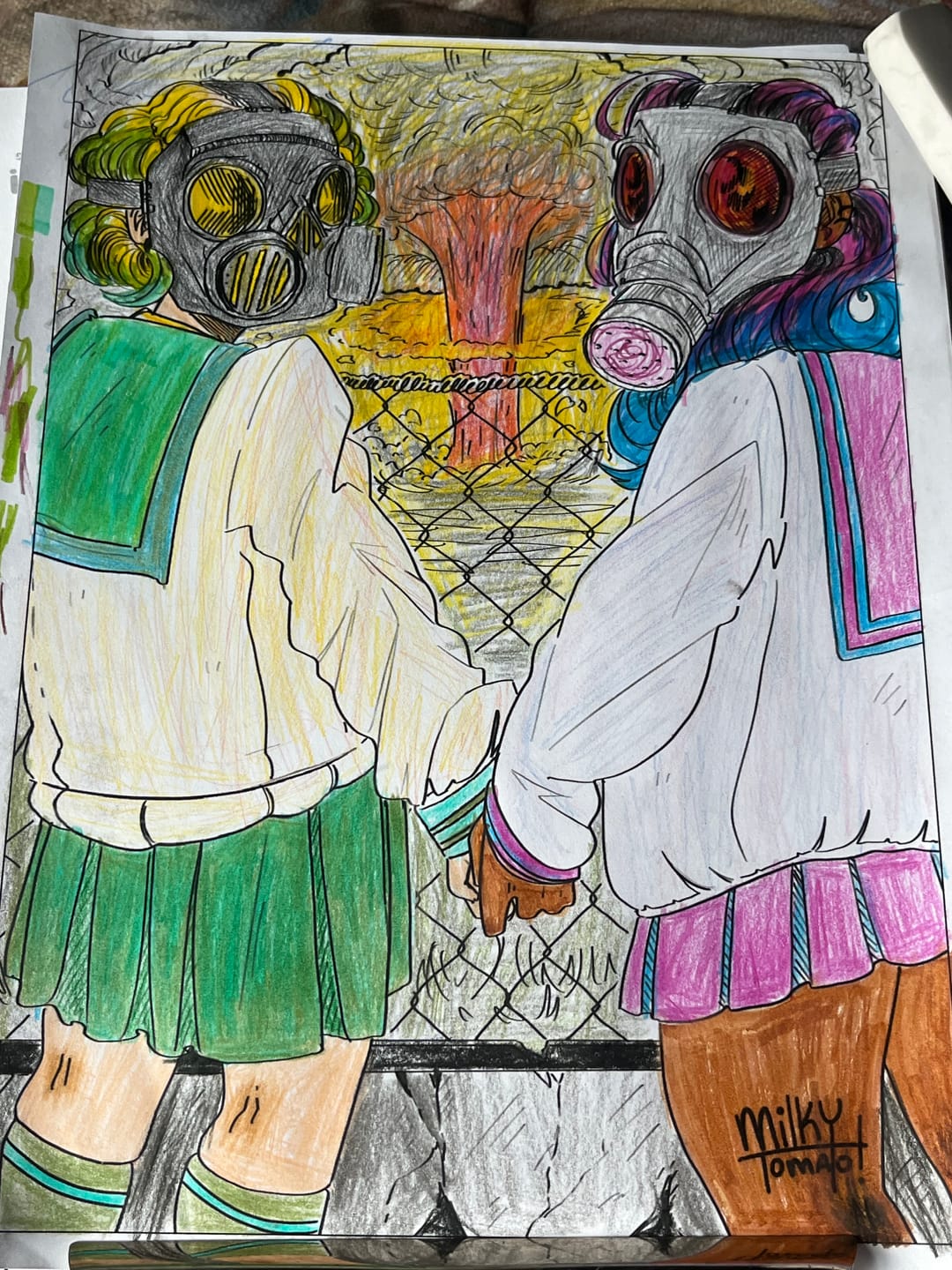 Customer photo review of Gas Mask Girls Coloring Page PDF