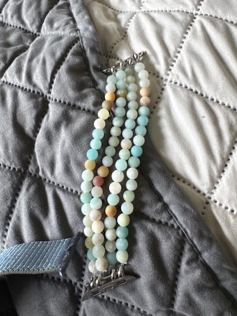 Customer photo review of Amazonite Jasper Stretch Apple Watch Strap