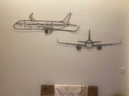 Customer photo review of A321 Neo Angle Metal Aircraft Wall Art - NCP0364
