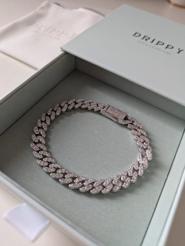 Customer photo review of ICY CUBANA BRACELET. - WHITE GOLD