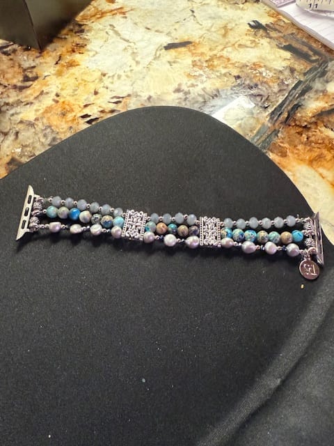 Customer photo review of Artisanal Jasper Nomadic Stretch Apple Watch Strap