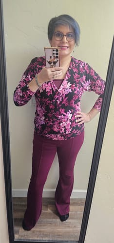 Customer photo review of Wine Magic High Waist Kick Flares
