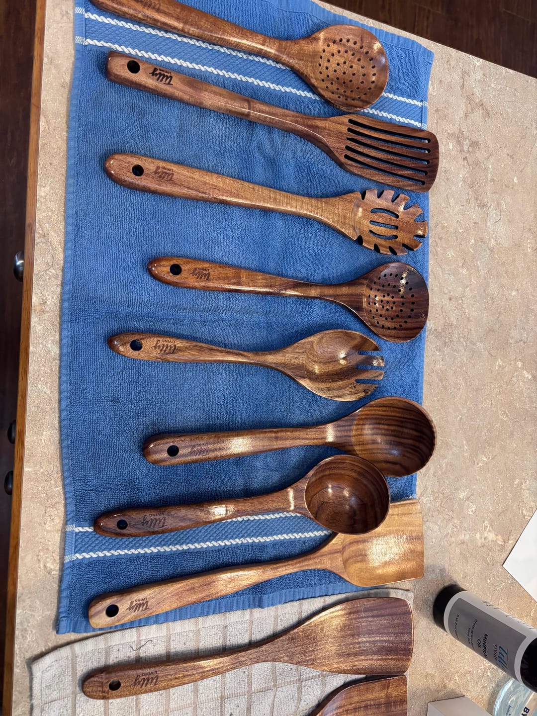 Customer photo review of 10 Piece Teak Wooden Utensil Set