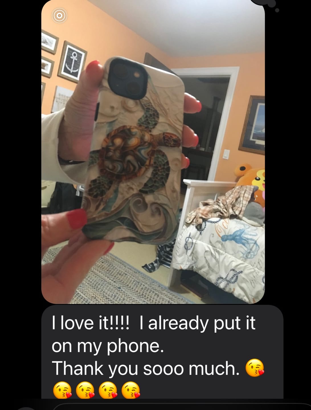 Customer photo review of Sea Turtle Stained Glass Design 1 Print iPhone Case