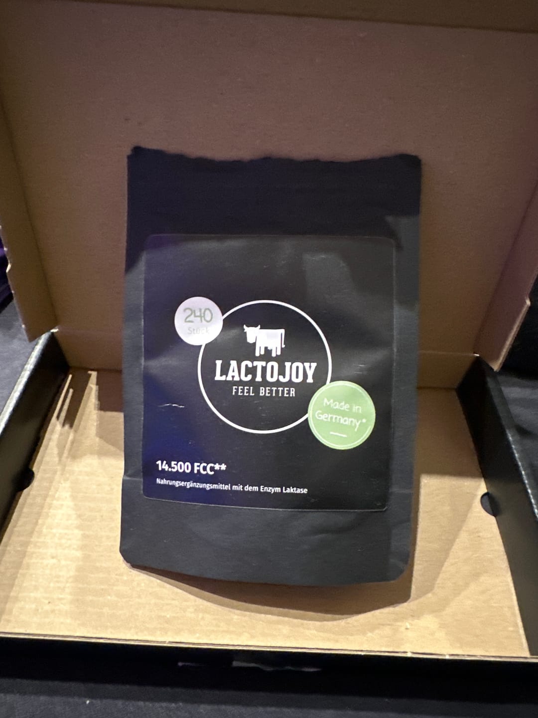 Customer photo review of LactoJoy Laktase Tabletten - 14.500 FCC - 240 Nachfüllpackung