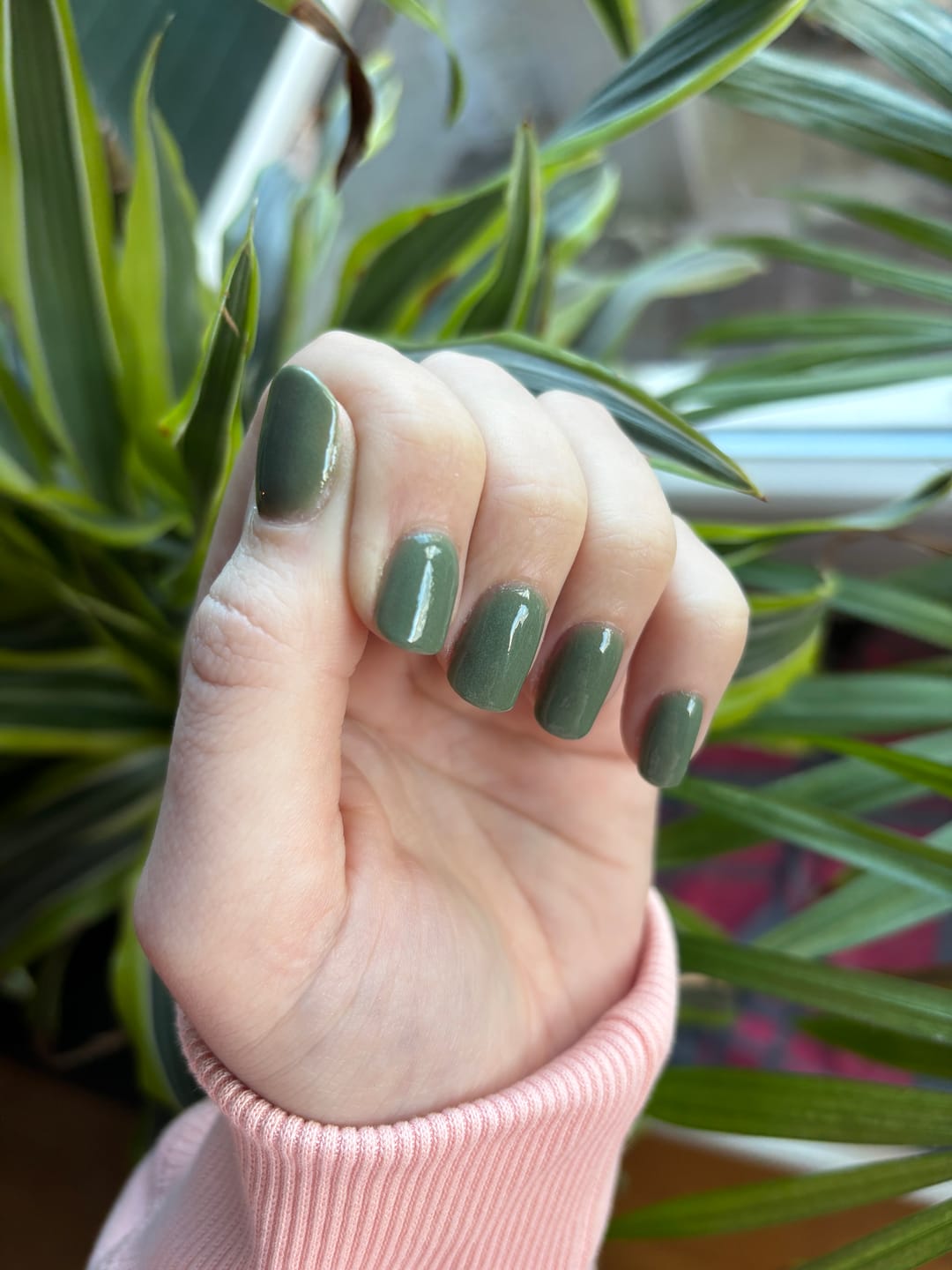 Customer photo review of Warm Olive Dipping Powder