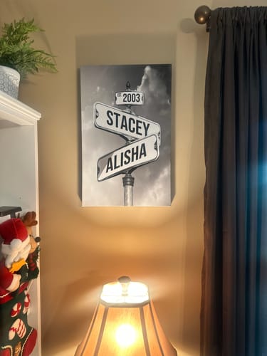 Customer photo review of Personalized Date and Names Sign Canvas