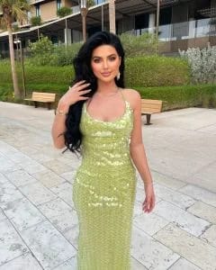 Customer photo review of Green Maxi Dress