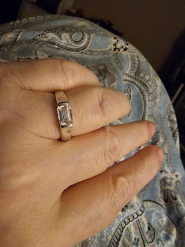 Customer photo review of East-West Solitaire 1ct Bezel CZ Ring in Sterling Silver