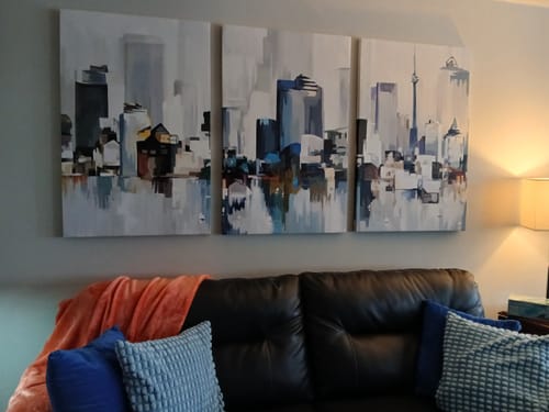 Customer photo review of 'Abstract Toronto' Framed Canvas (Set of 3)