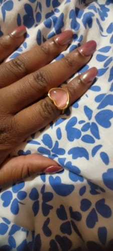 Customer photo review of Pink Opal Heart Ring