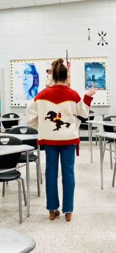 Customer photo review of KC Cowboy Zip Cardigan