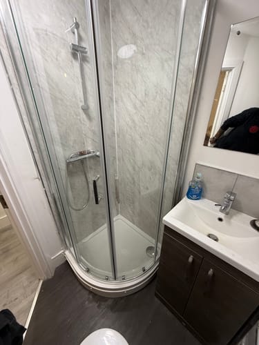 Customer photo review of Foundation 800 x 800mm Quadrant Shower Enclosure - Satin Chrome