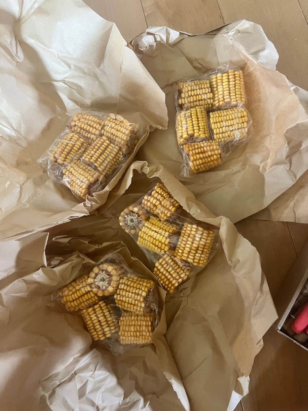 Customer photo review of Drilled Corn Chunks - 5 Pack