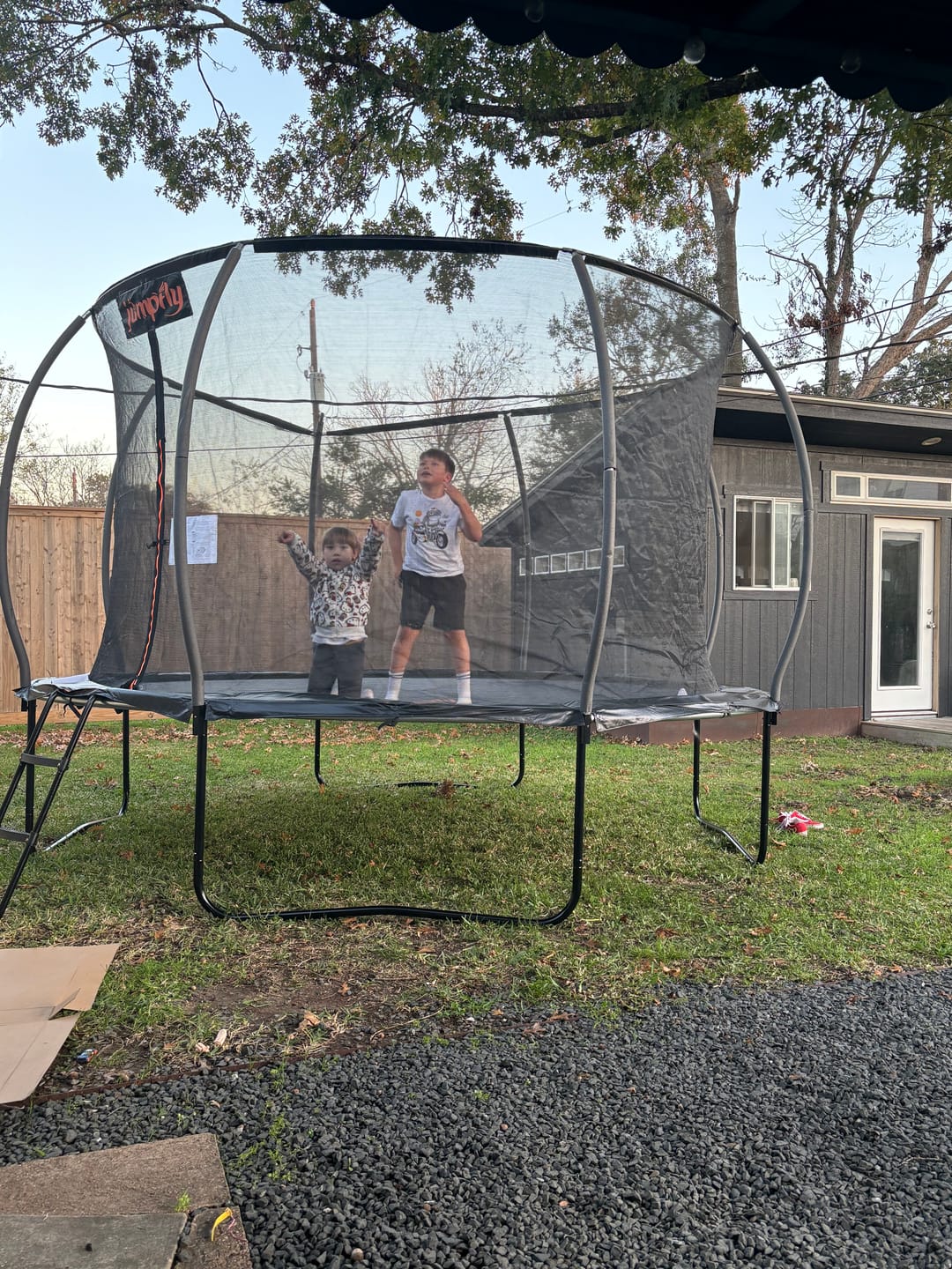 Customer photo review of Trampoline Tent for Curved Pole Round Trampoline
