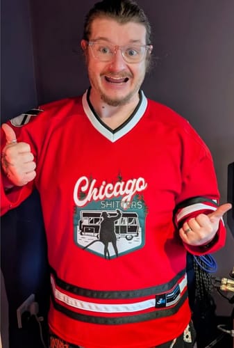 Customer photo review of Chicago Shitters 'Eddie' Christmas Style Hockey Jersey