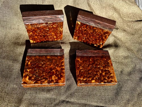 Customer photo review of 4x4x1" Thick 4 Coaster Silicone Mold - Square