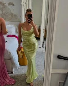 Customer photo review of Green Maxi Dress