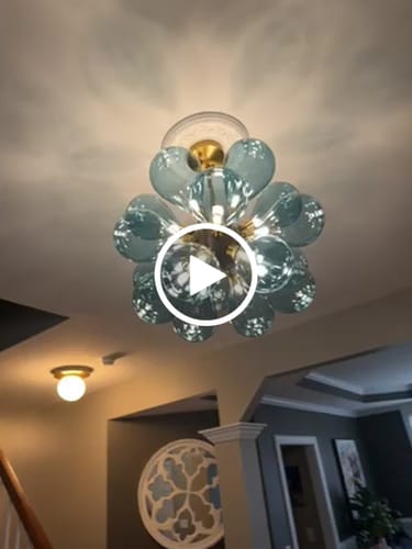 Customer video review of Cluster Blue Glass Bubble Chandelier