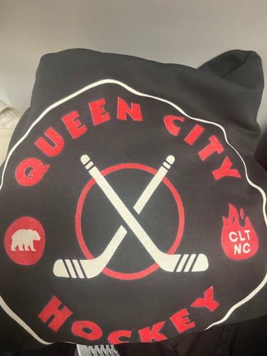 Customer photo review of *Custom Online Exclusive* Glory Days Apparel - Queen City Hockey Faded Black Heavy Hoodie