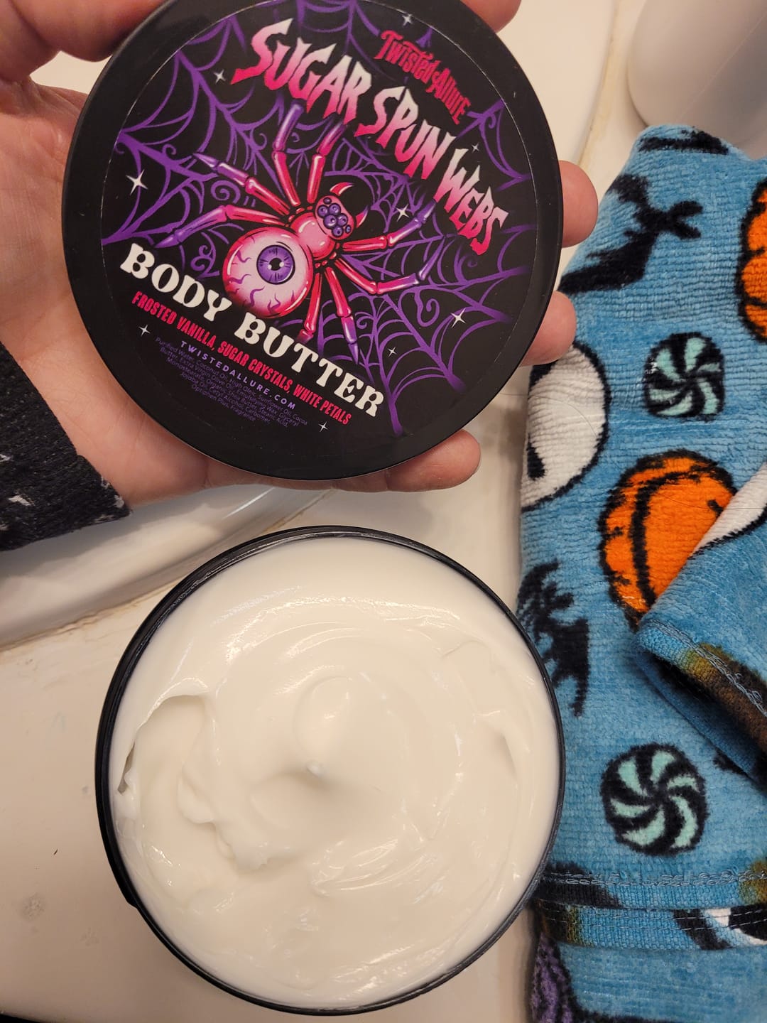 Customer photo review of Sugar Spun Webs Body Butter