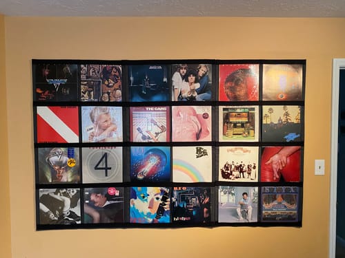 Customer photo review of 12" Vinyl Record Display Frame - LP Wall Storage