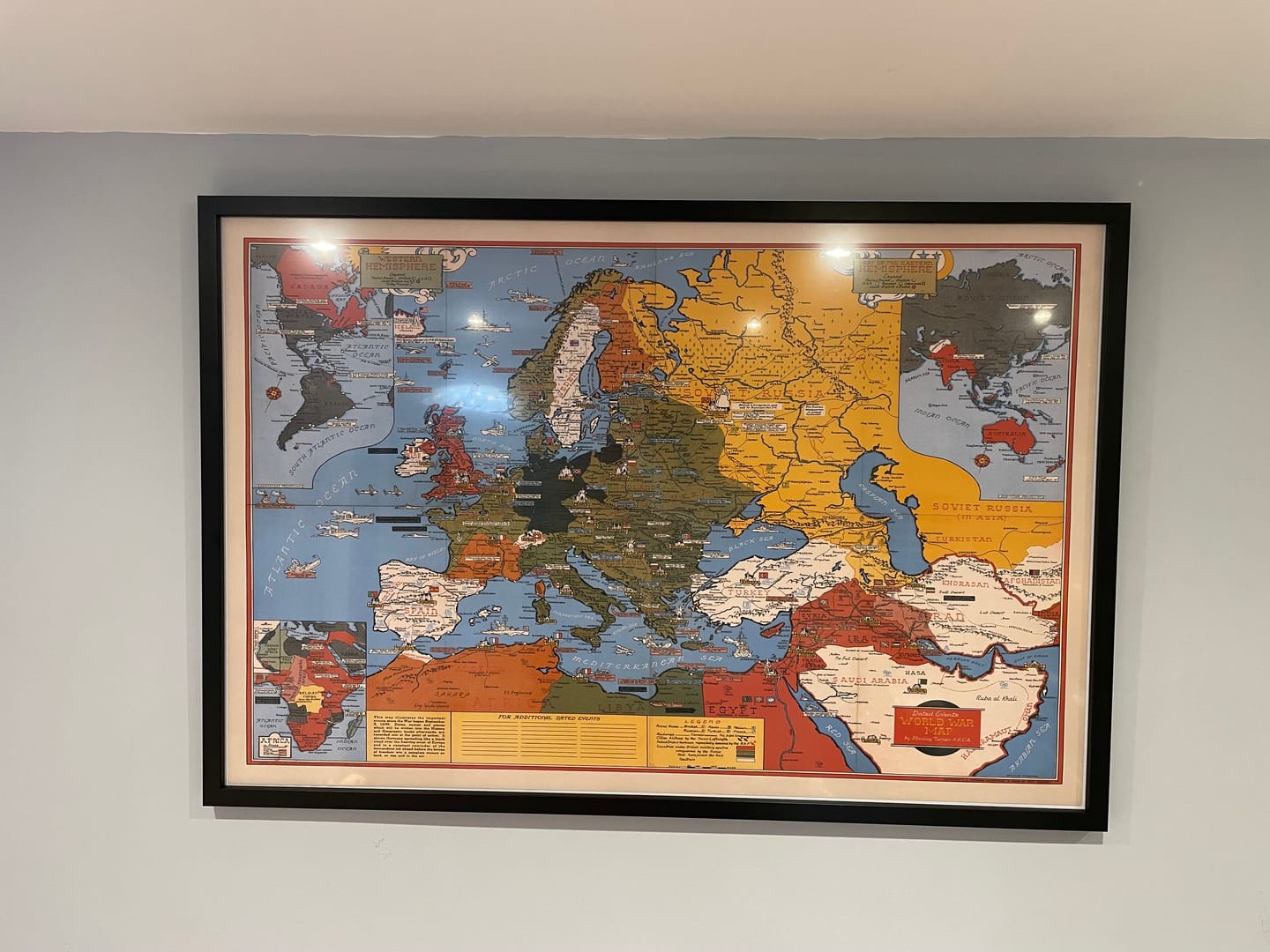 Customer photo review of Old World War 2 Map, 1942 by Stanley Turner  - "Dated Events" WW2 History Chart