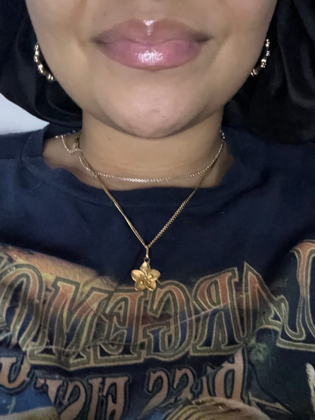 Customer photo review of Hibiscus Flower Pendant Necklace