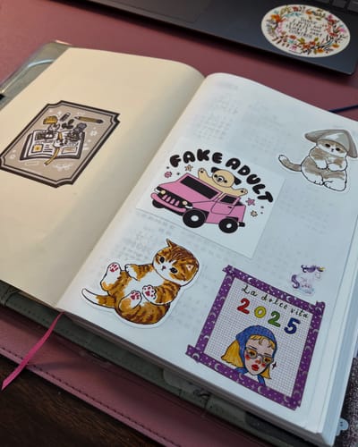 Customer photo review of Mofusand Cat Stickers - Set of 50