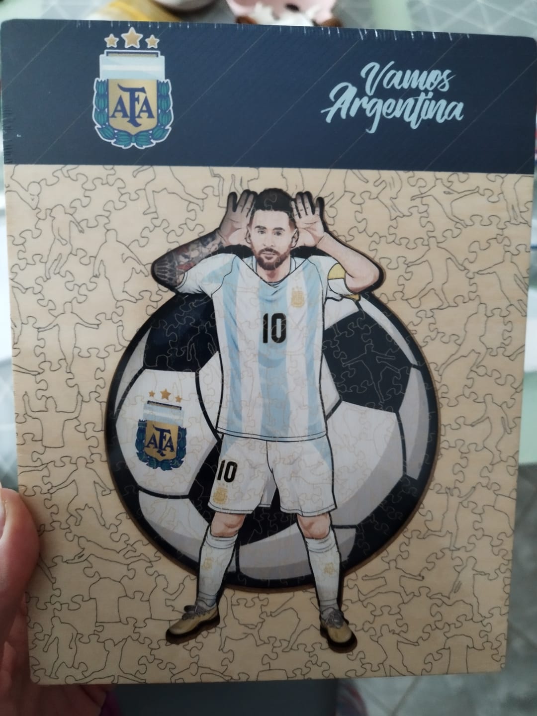 Customer photo review of Lionel Messi - Wooden Puzzle