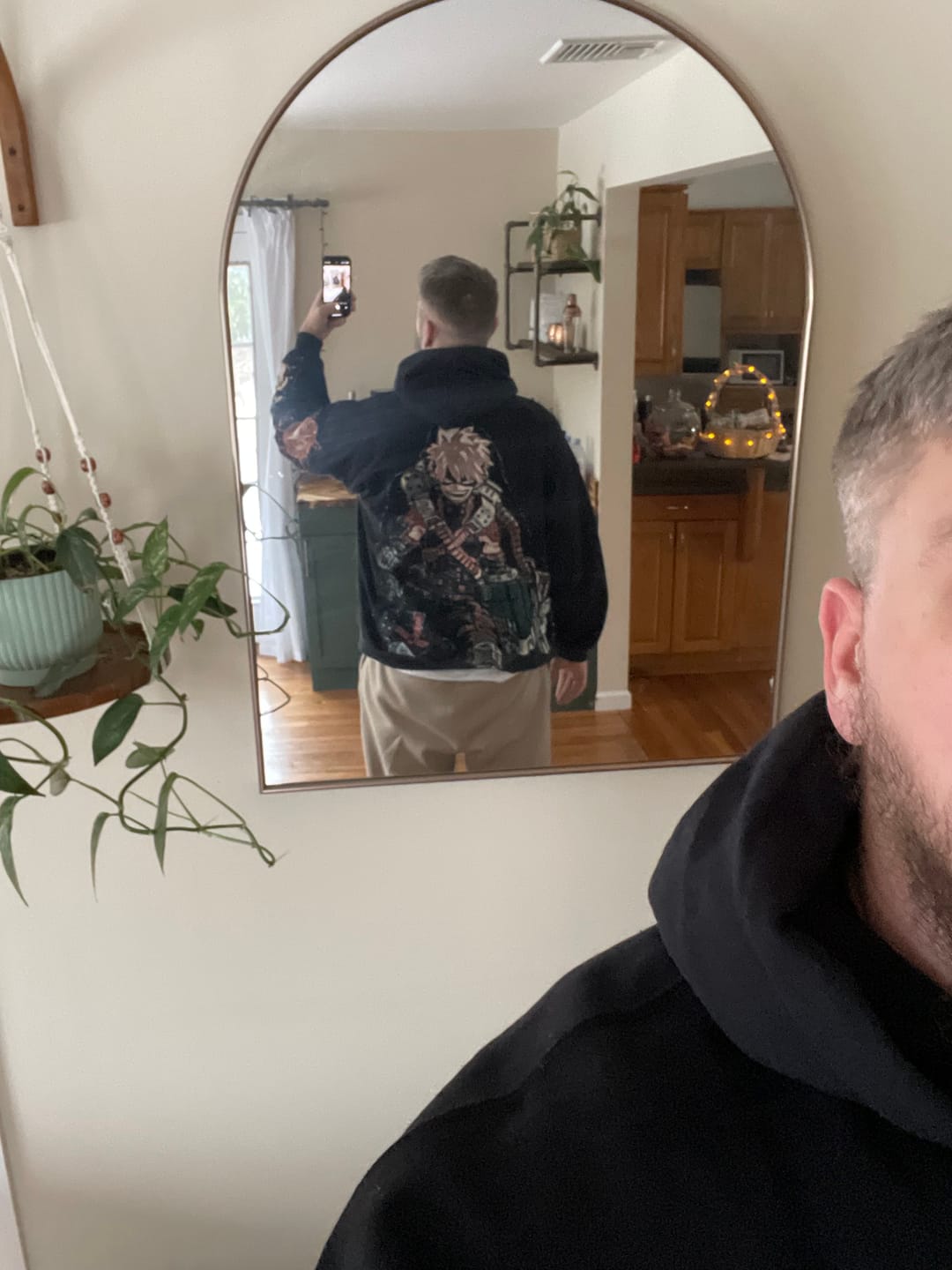 Customer photo review of Bakugo My Hero Academia Tapestry Hoodie