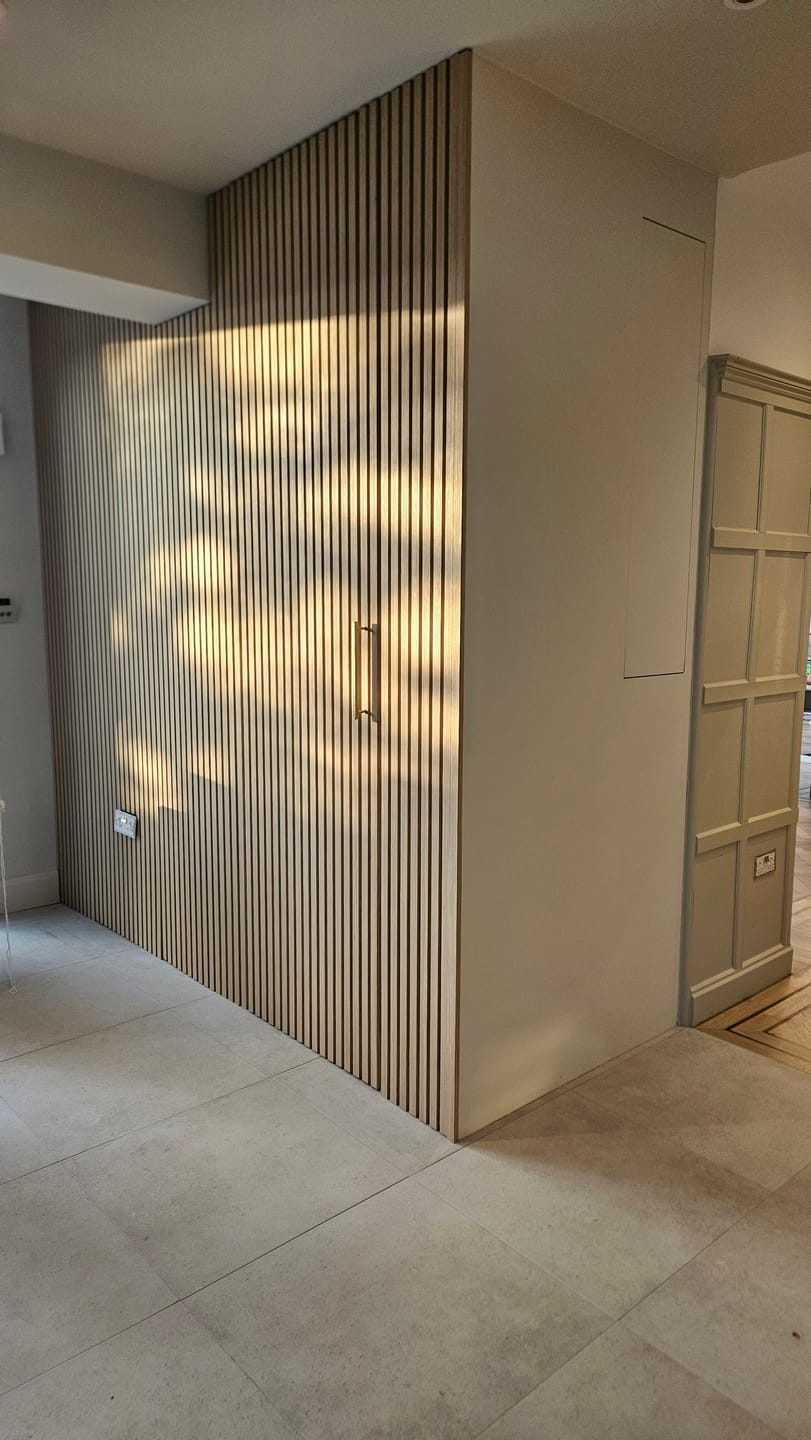 Customer photo review of Wooden Wall Panel | Natural Oak Grey Felt | Premium 3-sided Wood Veneer
