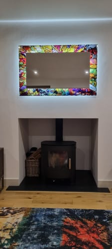 Customer photo review of Colourful Stained Effect Tempered Glass Mirror