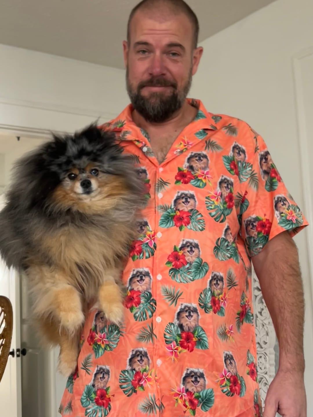 Customer photo review of Create Your Own Hawaiian Shirt With Pet Photo