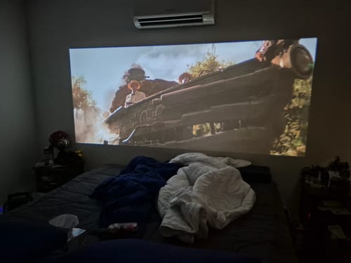 Customer photo review of MovieHub™ Ultra HD Projector + FREE Projector Screen