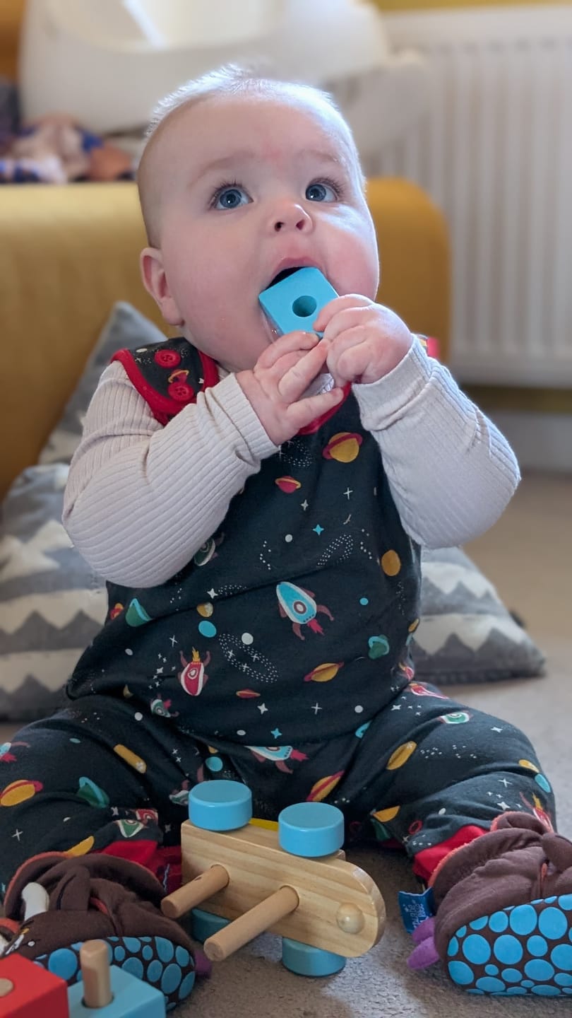 Customer photo review of Outer Space Everyday Dungarees