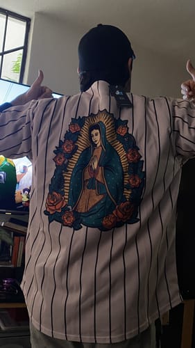 Customer photo review of Mexico Guadalupe Baseball Jersey