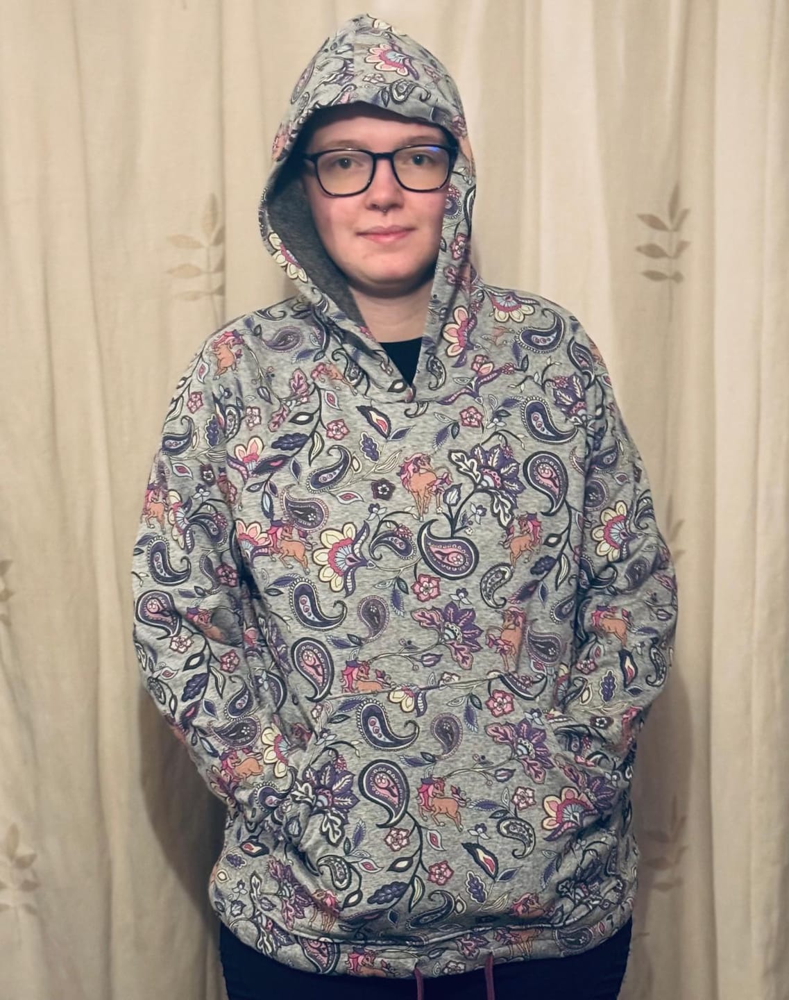 Customer photo review of Unicorns and Paisley Sweatshirt Fabric