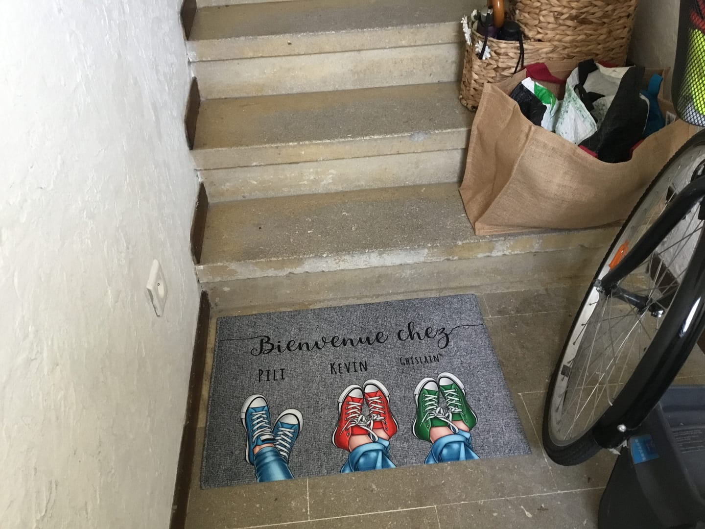 Customer photo review of Chaussures et pattes - Paillasson personnalisé