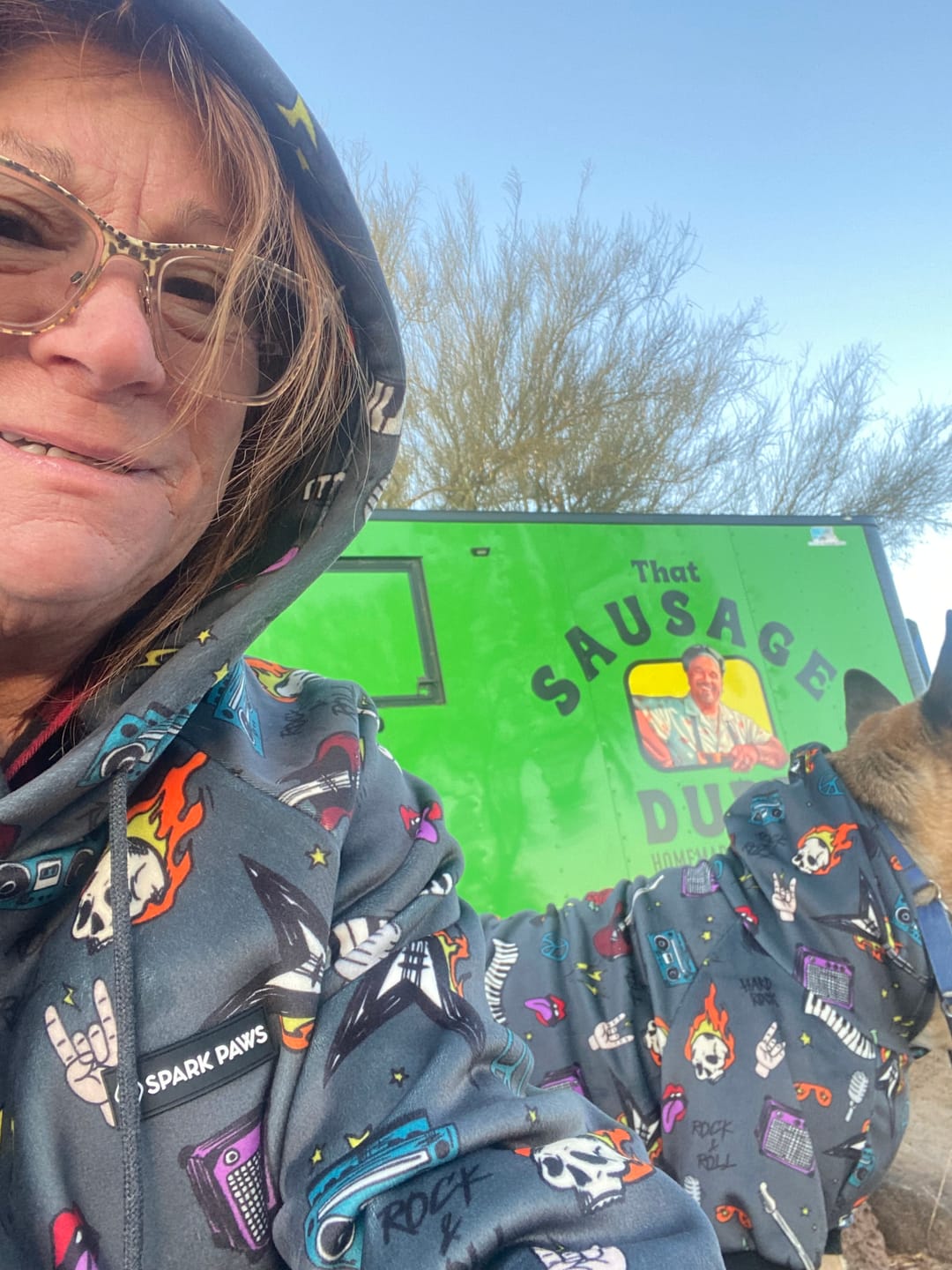 Customer photo review of Rock and Roll Human Hoodie