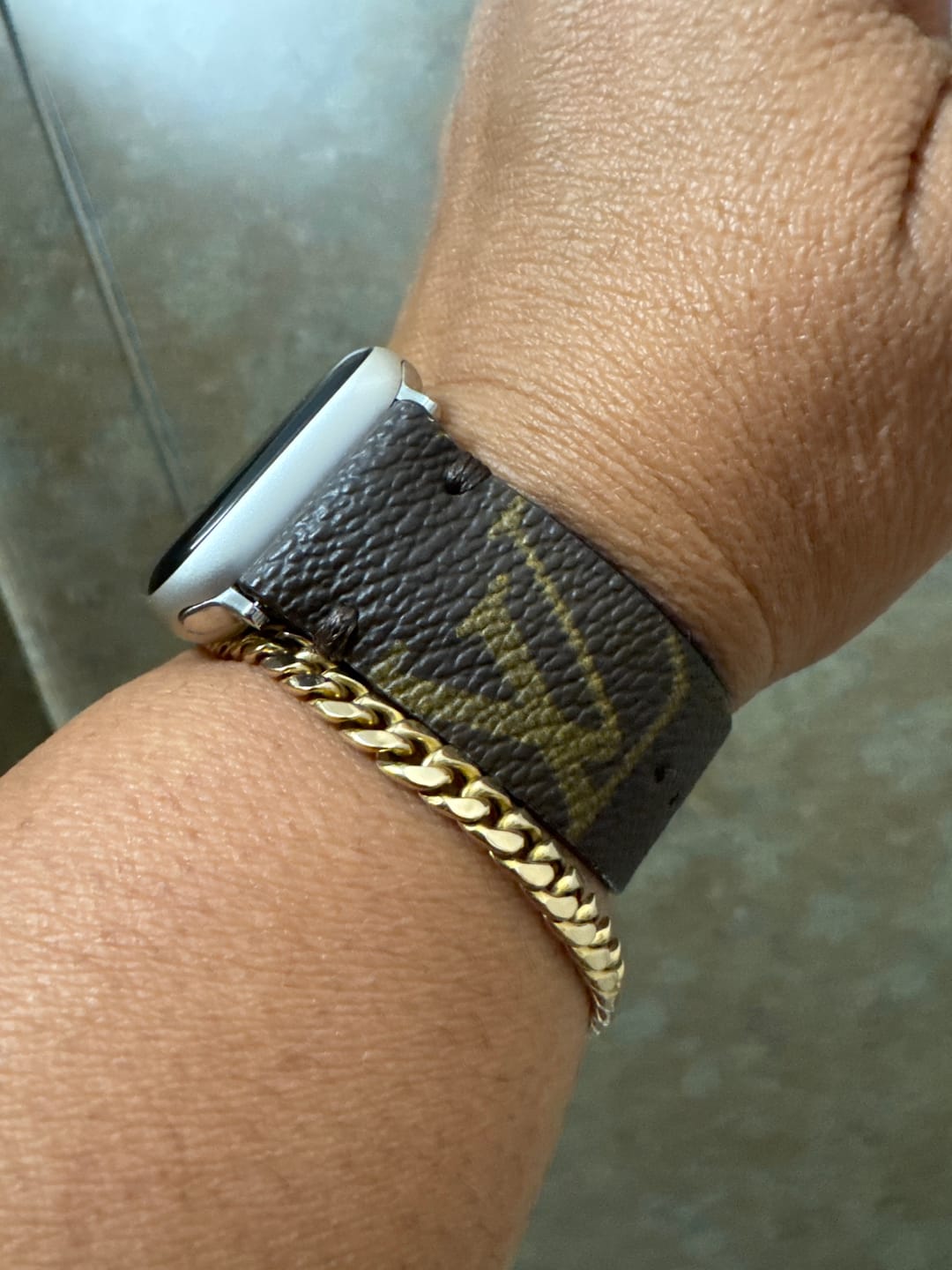 Customer photo review of Apple Watch Band Repurposed Classic LV Monogram