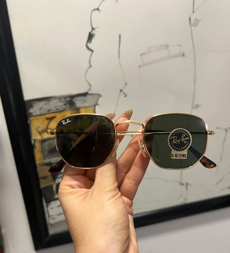 Customer photo review of Lentes De Sol Rb Hexagonal Flat Rb3548n Dorado Verde G15