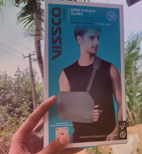 Customer photo review of Arm Pouch Sling (Mild Support)| Provides Support to the Shoulder & Arm (Grey)