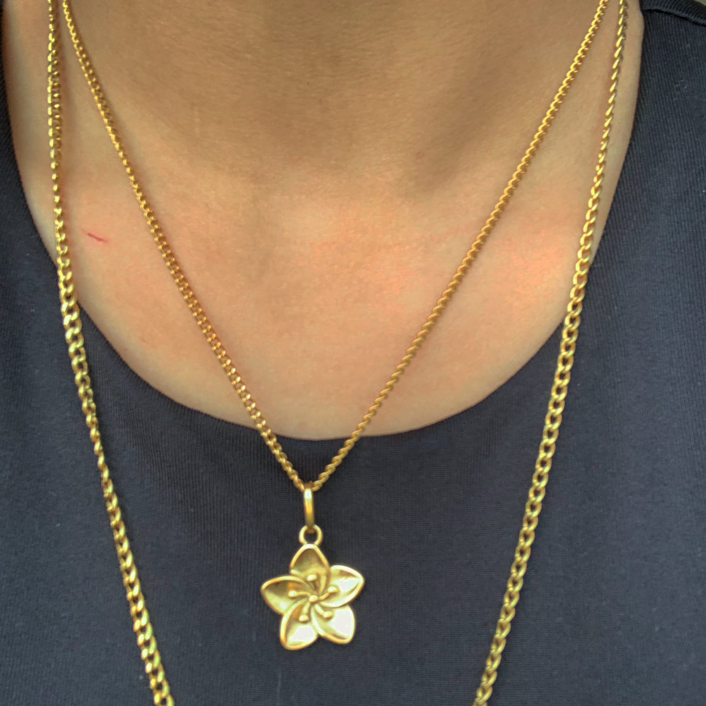 Customer photo review of Hibiscus Flower Pendant Necklace