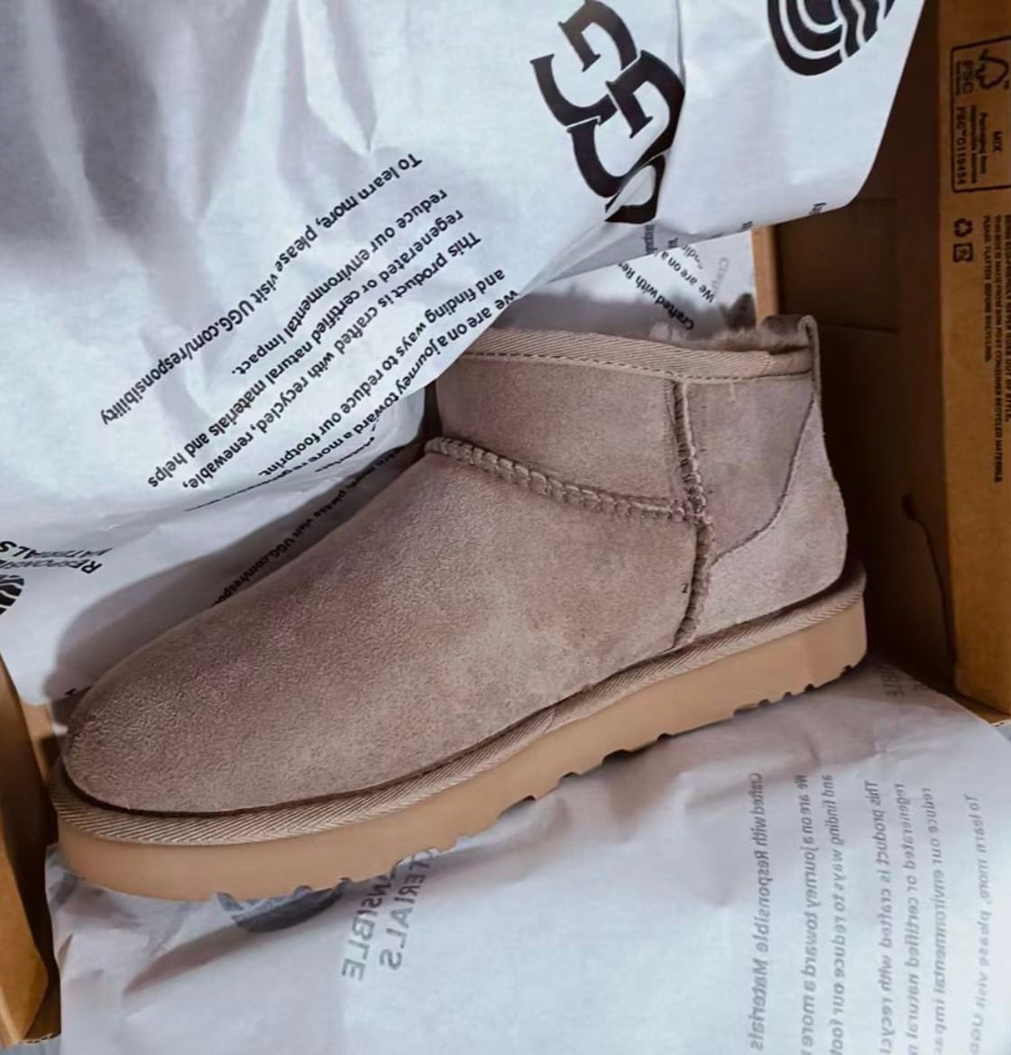 Customer photo review of UGG Classic Ultra Mini Caribou