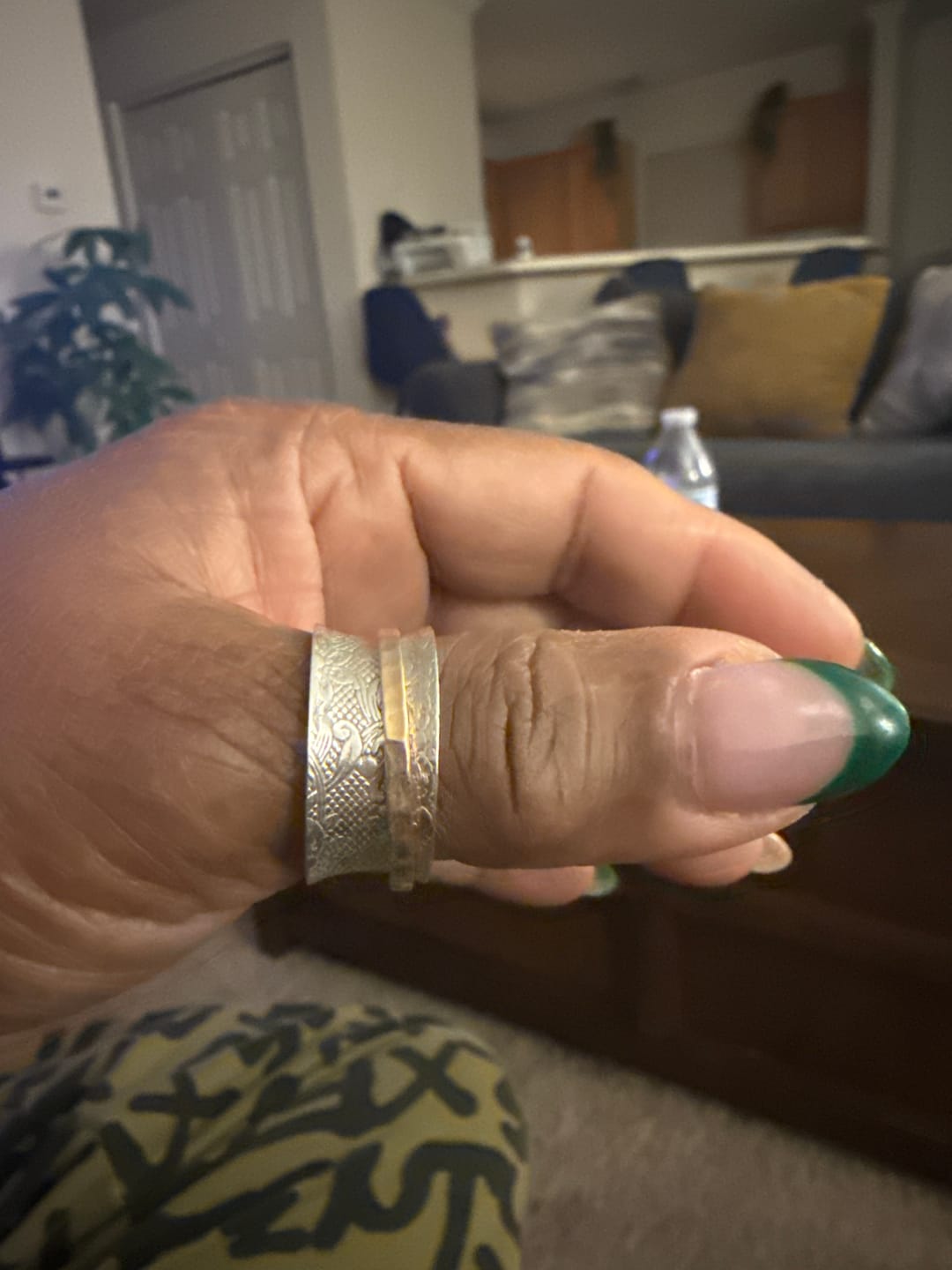 Customer photo review of Two Tone Silver Spinner Ring