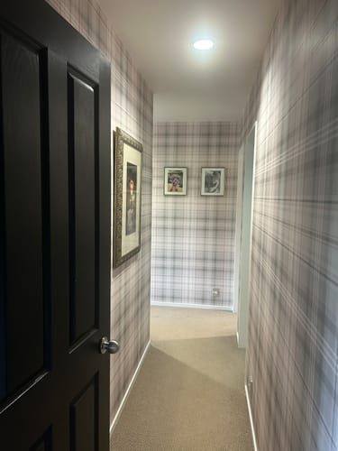 Customer photo review of Kirkham - Pink Tartan Wallpaper