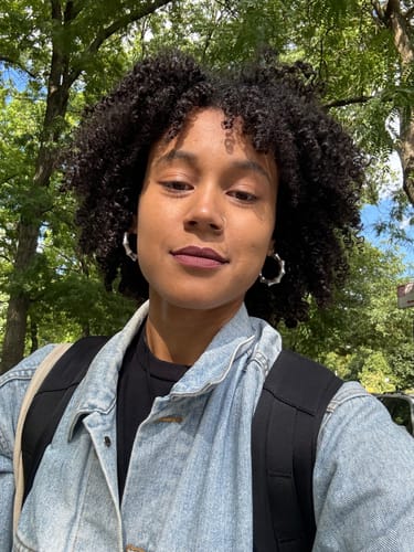 Customer photo review of Bamboo Stainlees Steel Hoop Earrings