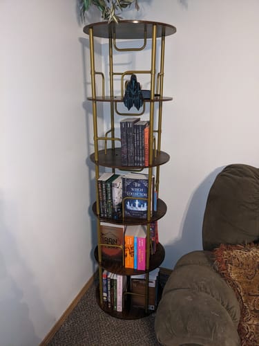 Customer photo review of Flycity 3-5 Tier Rotating Bookshelf With 360° Spinning Display